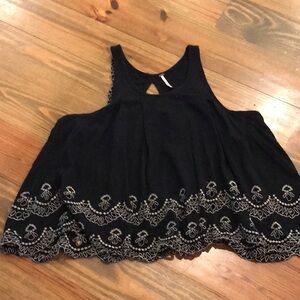 Knit cami with embroidery, M